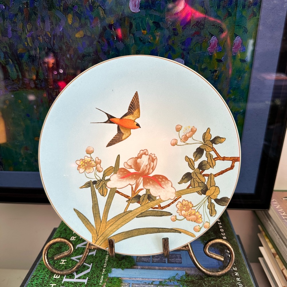 Replacement_pier1 salad Plate with Bird and Floral Design